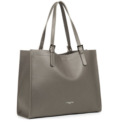 extra large tote bag - foulonne double #couleur_gris-in-vert-paon