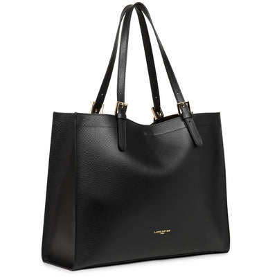 extra large tote bag - foulonne double #couleur_noir-in-nude