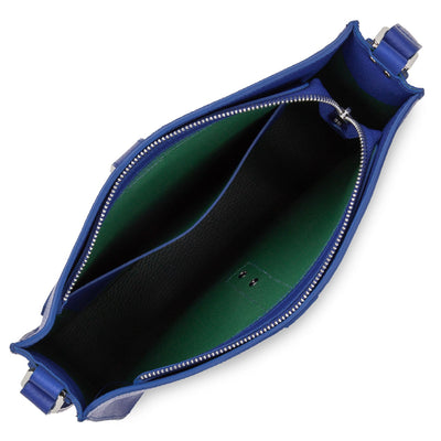 large crossbody bag - foulonné double hook #couleur_bleu-lectrique-in-vert