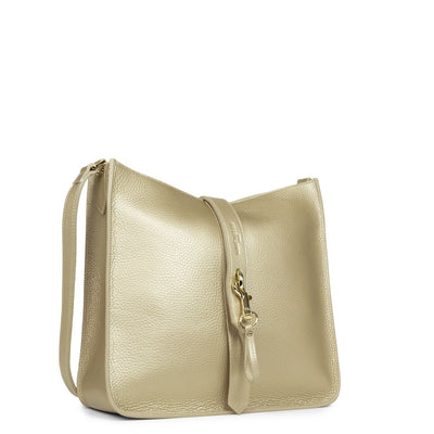 large crossbody bag - foulonné double hook #couleur_champagne-in-nude