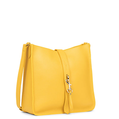 large crossbody bag - foulonné double hook #couleur_jaune-in-or