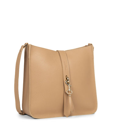 large crossbody bag - foulonné double hook #couleur_naturel-in-beige