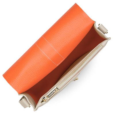 shoulder bag - foulonné double hook #couleur_beige-in-orange