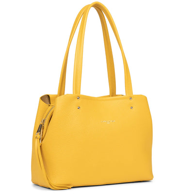 m tote bag - foulonné double #couleur_jaune-in-or