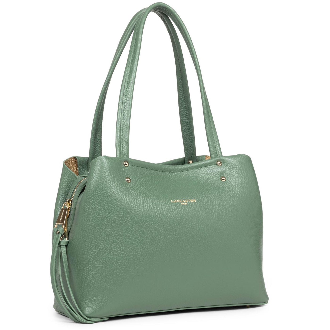 m tote bag - foulonné double #couleur_vert-fort-in-or