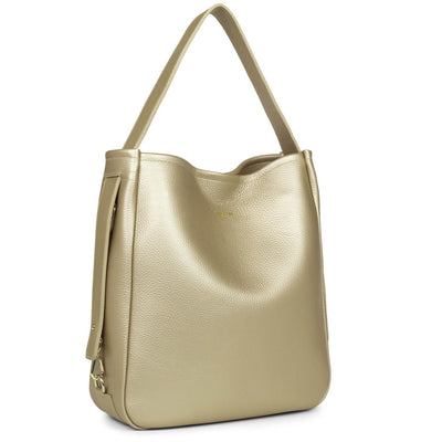 large bucket bag - foulonne double #couleur_champagne-in-nude