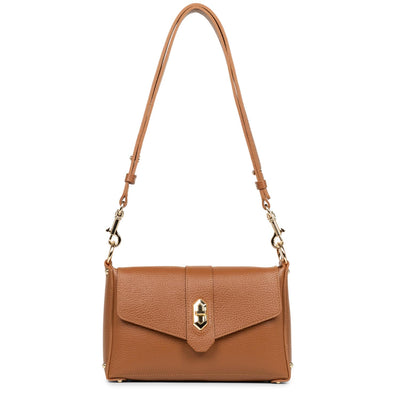 small crossbody bag - foulonné double #couleur_camel-in-orange