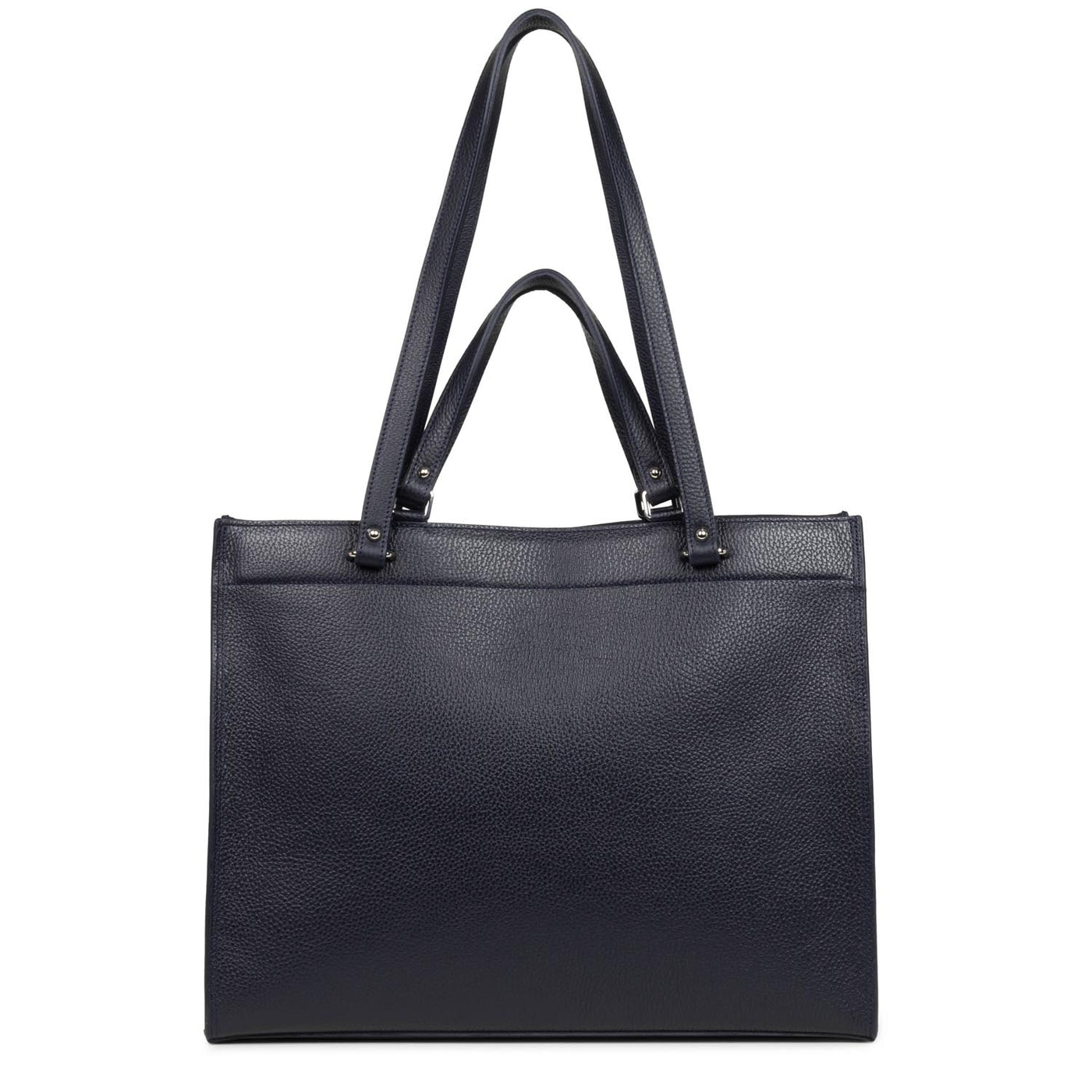 extra large tote bag - foulonné double #couleur_bleu-fonc-in-argent