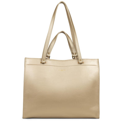 extra large tote bag - foulonné double #couleur_champagne-in-nude