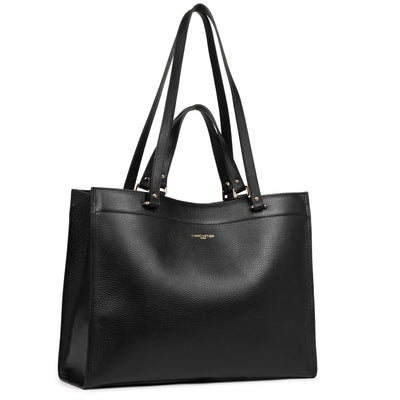 extra large tote bag - foulonné double #couleur_noir-in-nude