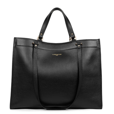 extra large tote bag - foulonné double #couleur_noir-in-nude