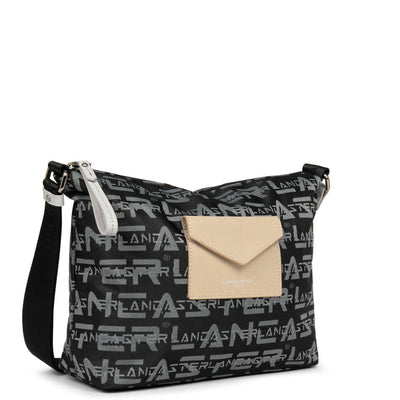 shoulder bag - logo kba #couleur_noir-gris-poudre