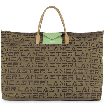 weekender bag - logo kba #couleur_marron-naturel-jade