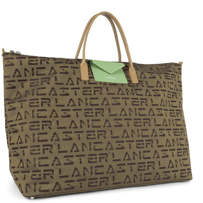 weekender bag - logo kba #couleur_marron-naturel-jade