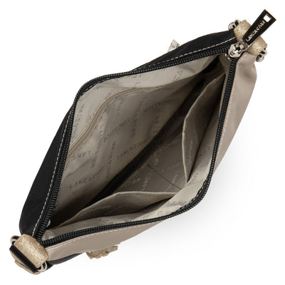 crossbody bag - basic pompon #couleur_noir-galet-champagne