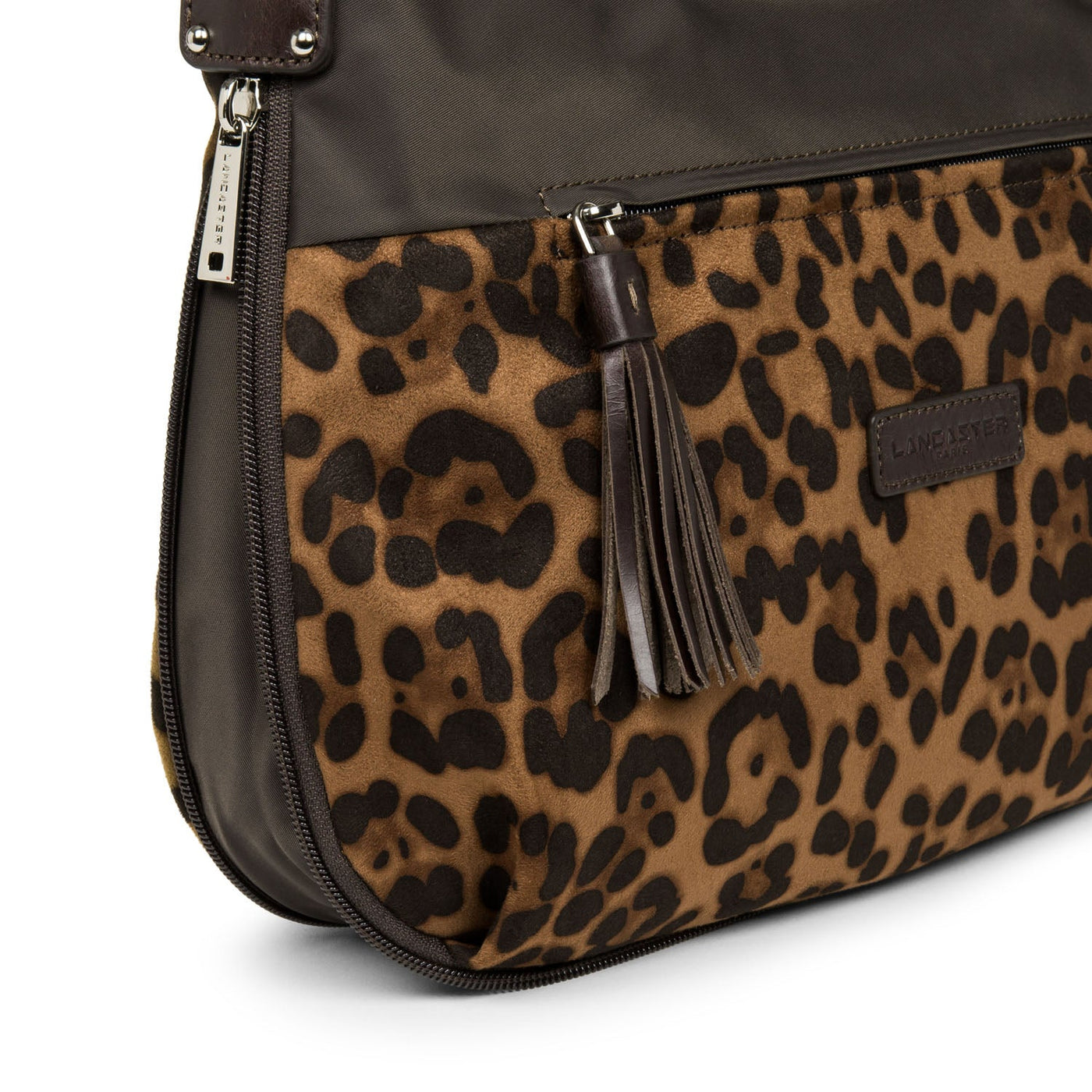 shoulder bag - basic pompon #couleur_marron-lopard