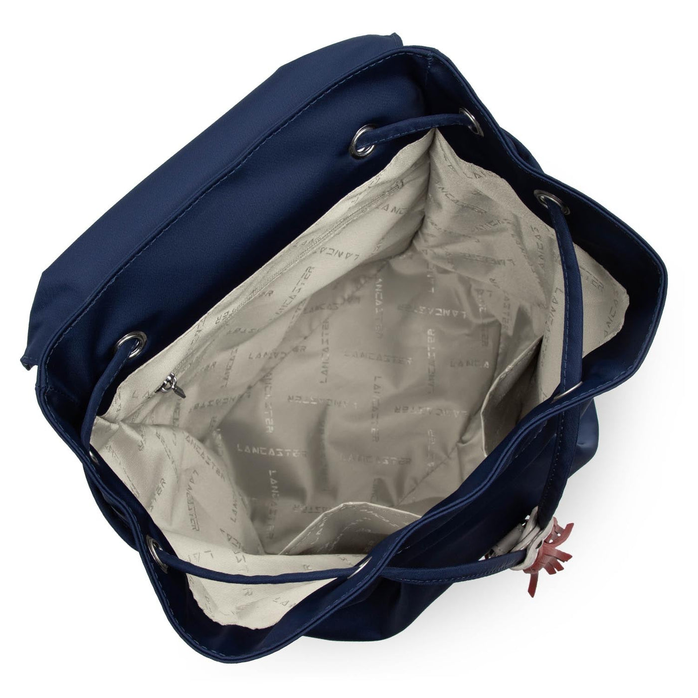 backpack - basic pompon #couleur_bleu-fonc-beige-rouge