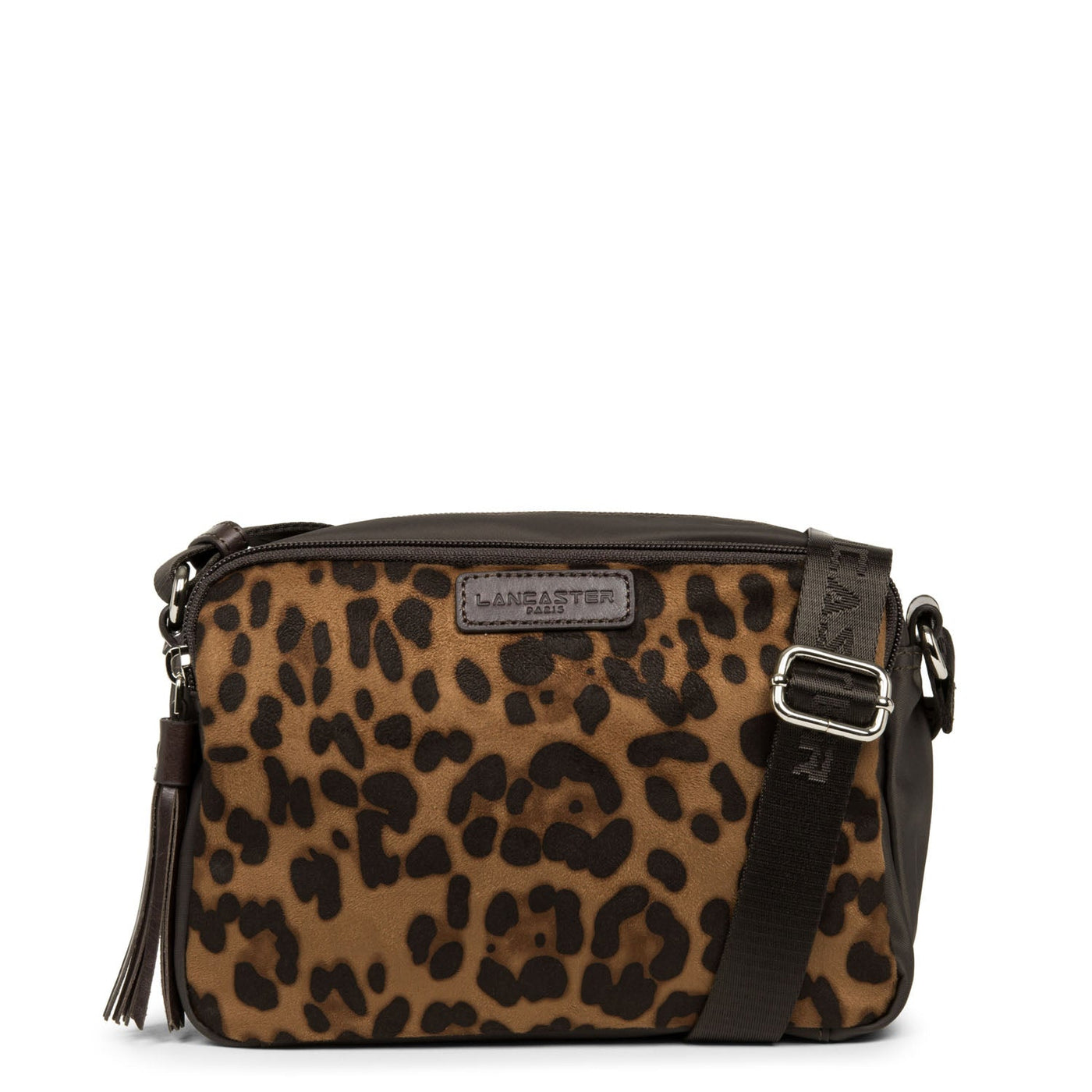 crossbody bag - basic pompon #couleur_marron-lopard