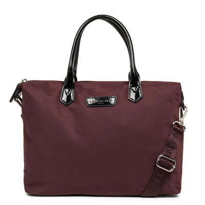 m handbag - basic verni #couleur_bordeaux-noir
