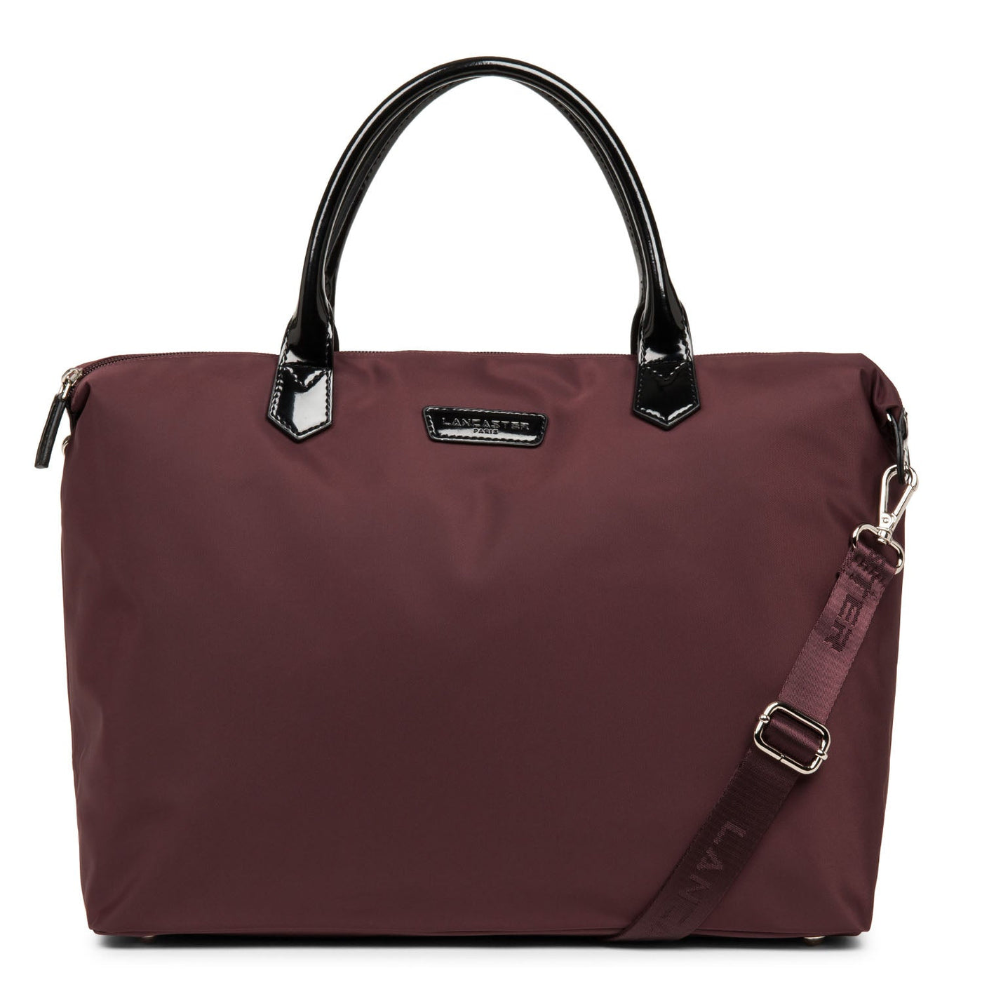 large tote bag - basic verni #couleur_bordeaux-noir