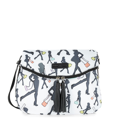 shoulder bag - basic pompon #couleur_blanc-multi