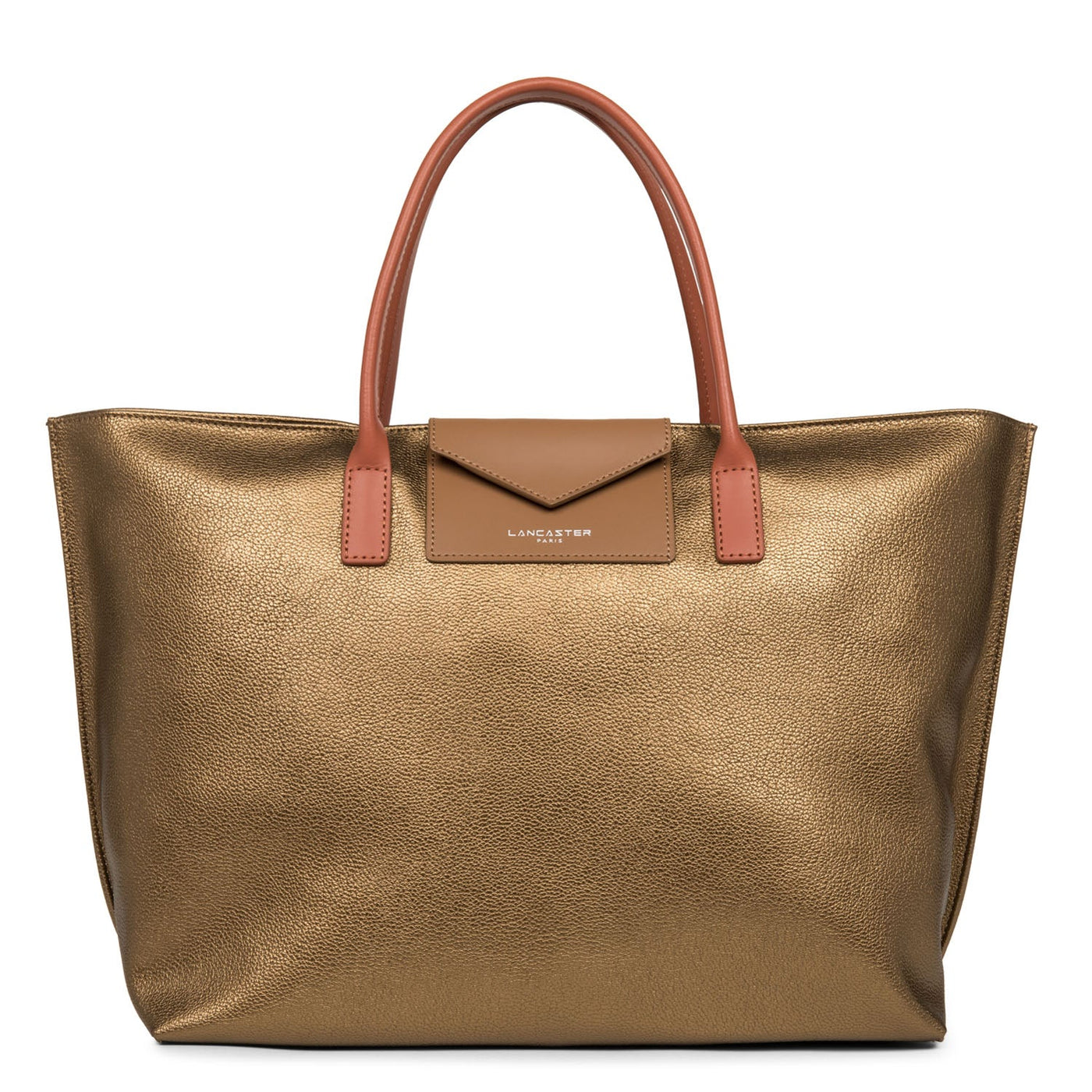 large tote bag - maya #couleur_bronze-camel-potiron