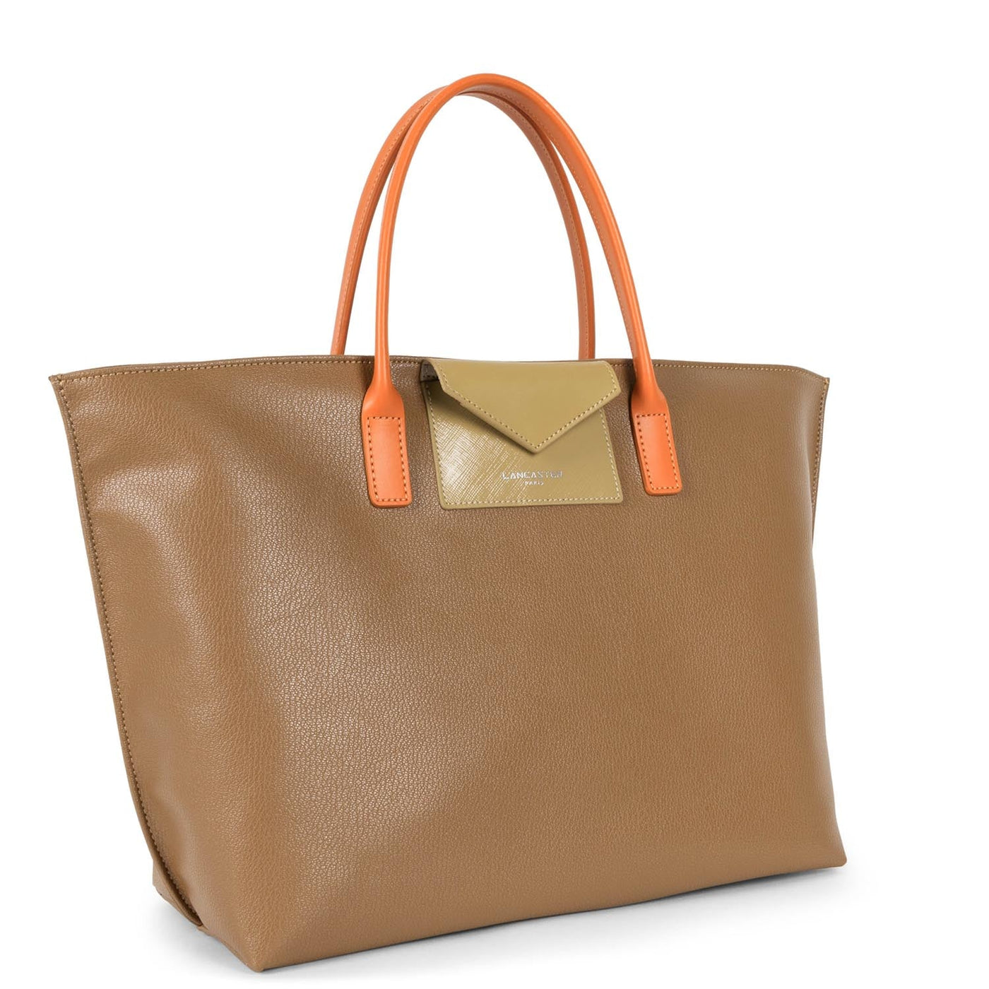 large tote bag - maya #couleur_camel-naturel-orange
