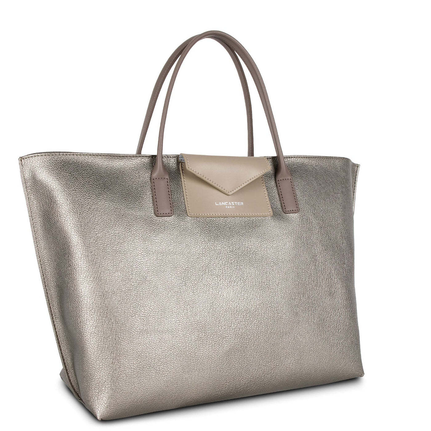 large tote bag - maya #couleur_etain-galet-taupe