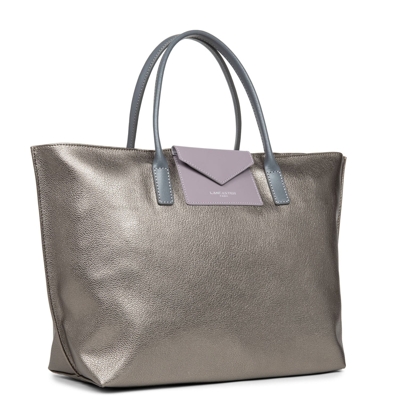 large tote bag - maya #couleur_etain-mauve-gris