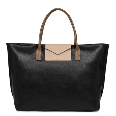 large tote bag - maya #couleur_noir-nude-vison
