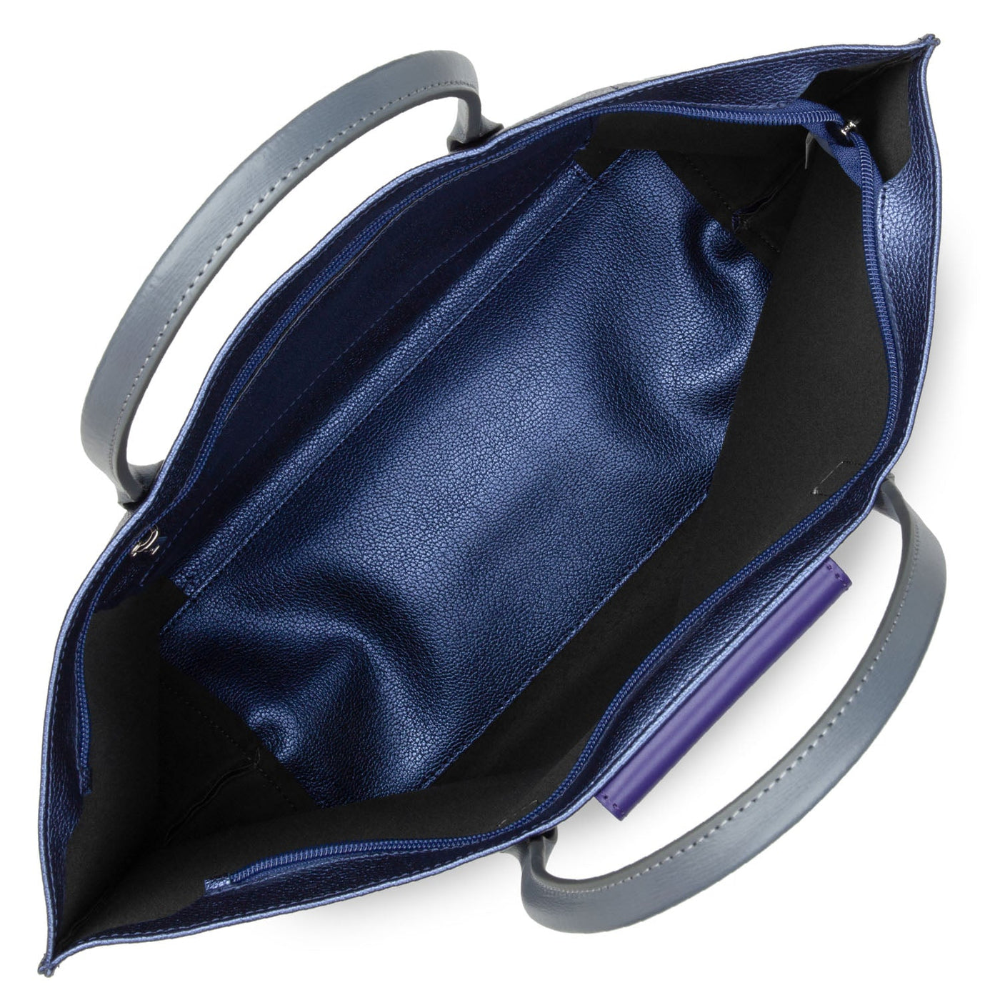 large tote bag - maya #couleur_saphir-violet-gris