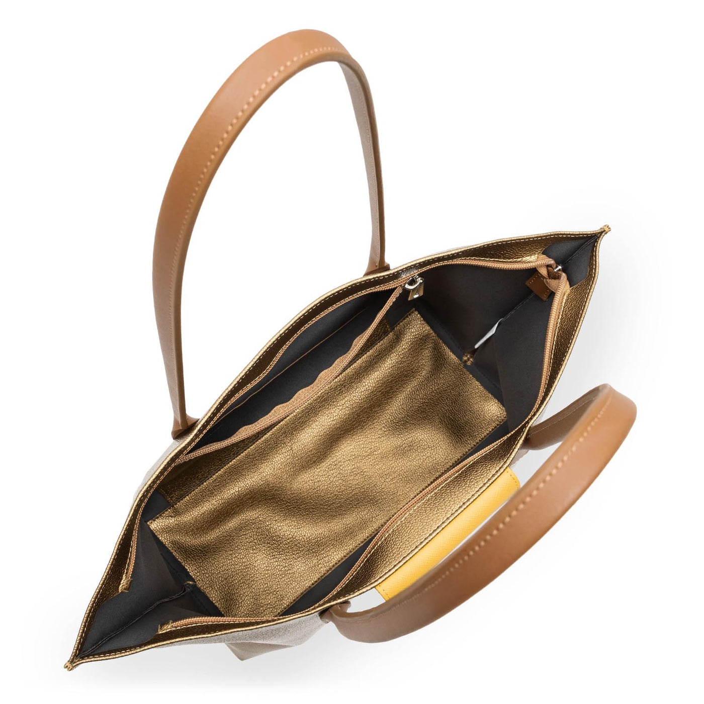 large tote bag - maya #couleur_bronze-jaune-camel