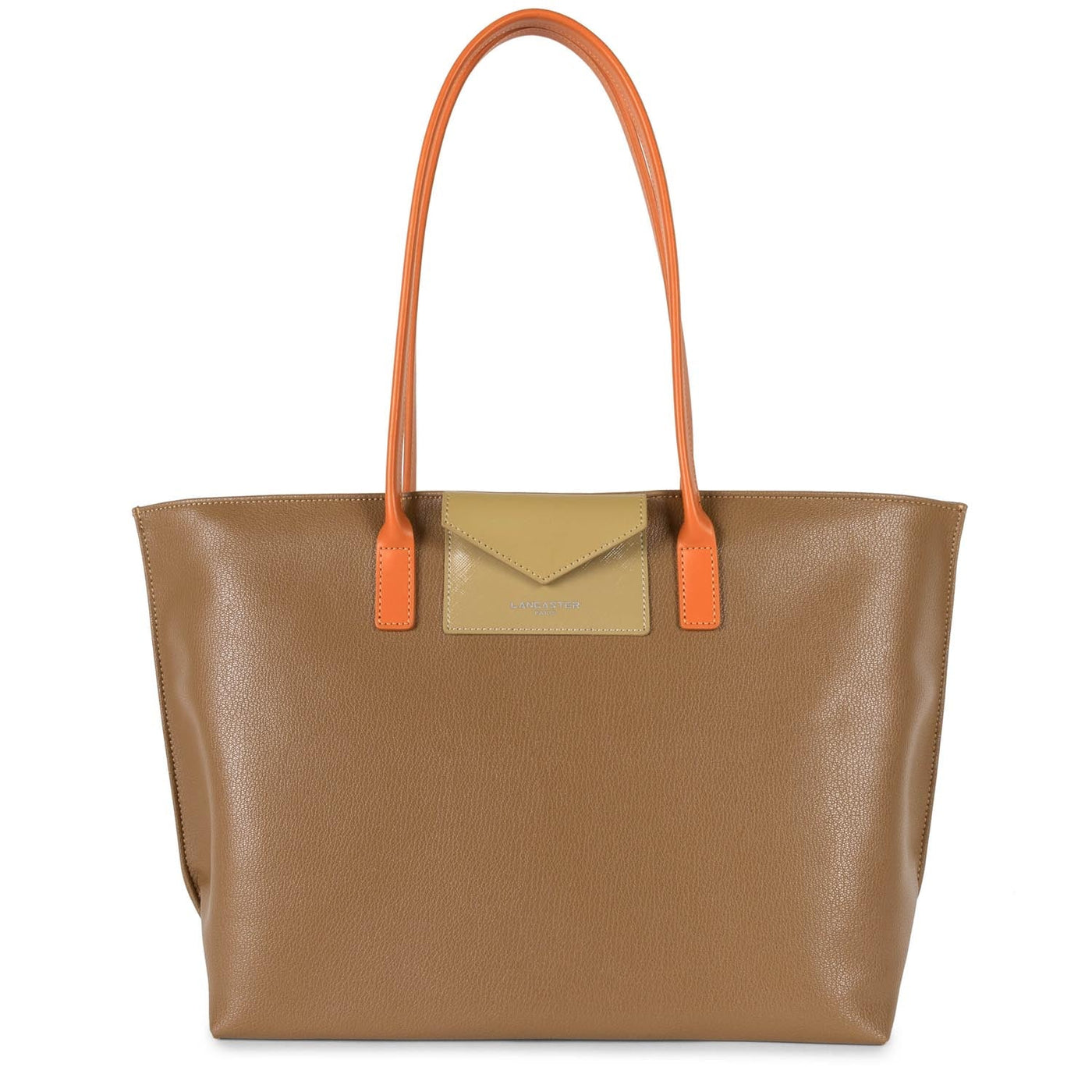 large tote bag - maya #couleur_camel-naturel-orange