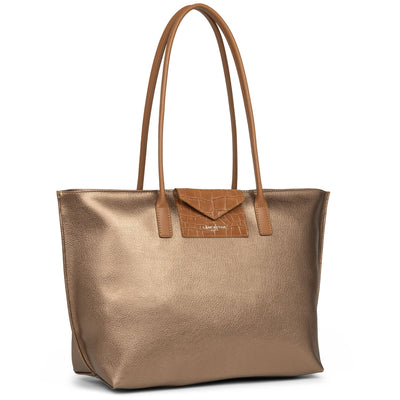 large tote bag - maya #couleur_cuivre-noisette-camel