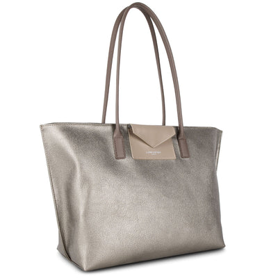 large tote bag - maya #couleur_etain-galet-taupe