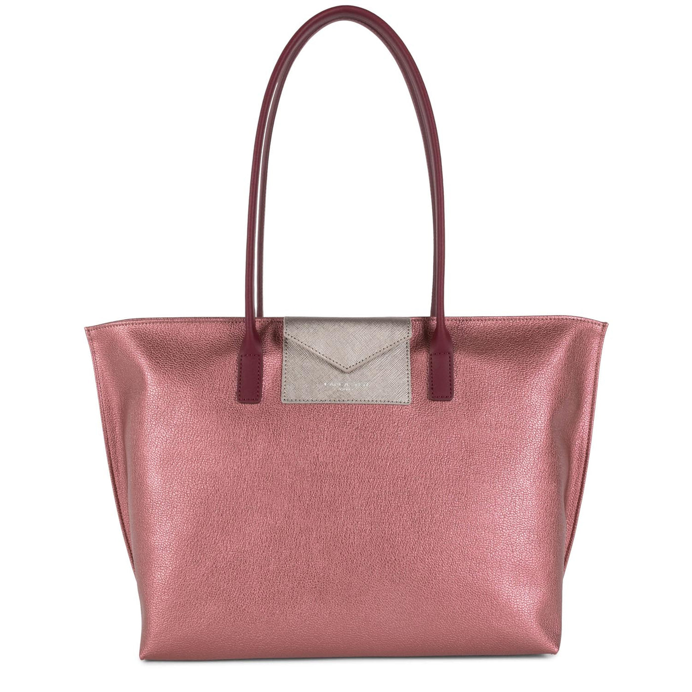 large tote bag - maya #couleur_grenat-or-rose-raisin