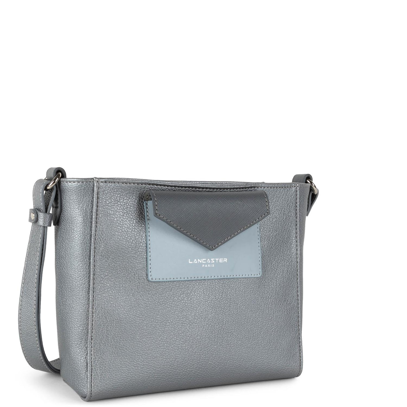 crossbody bag - maya #couleur_argent-bleu-cendre-gris