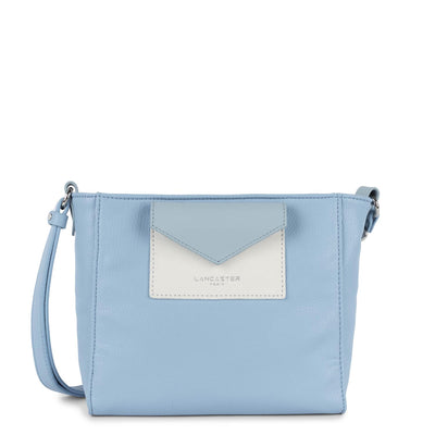 crossbody bag - maya #couleur_bleu-ciel-ivoire-bleu-cendre