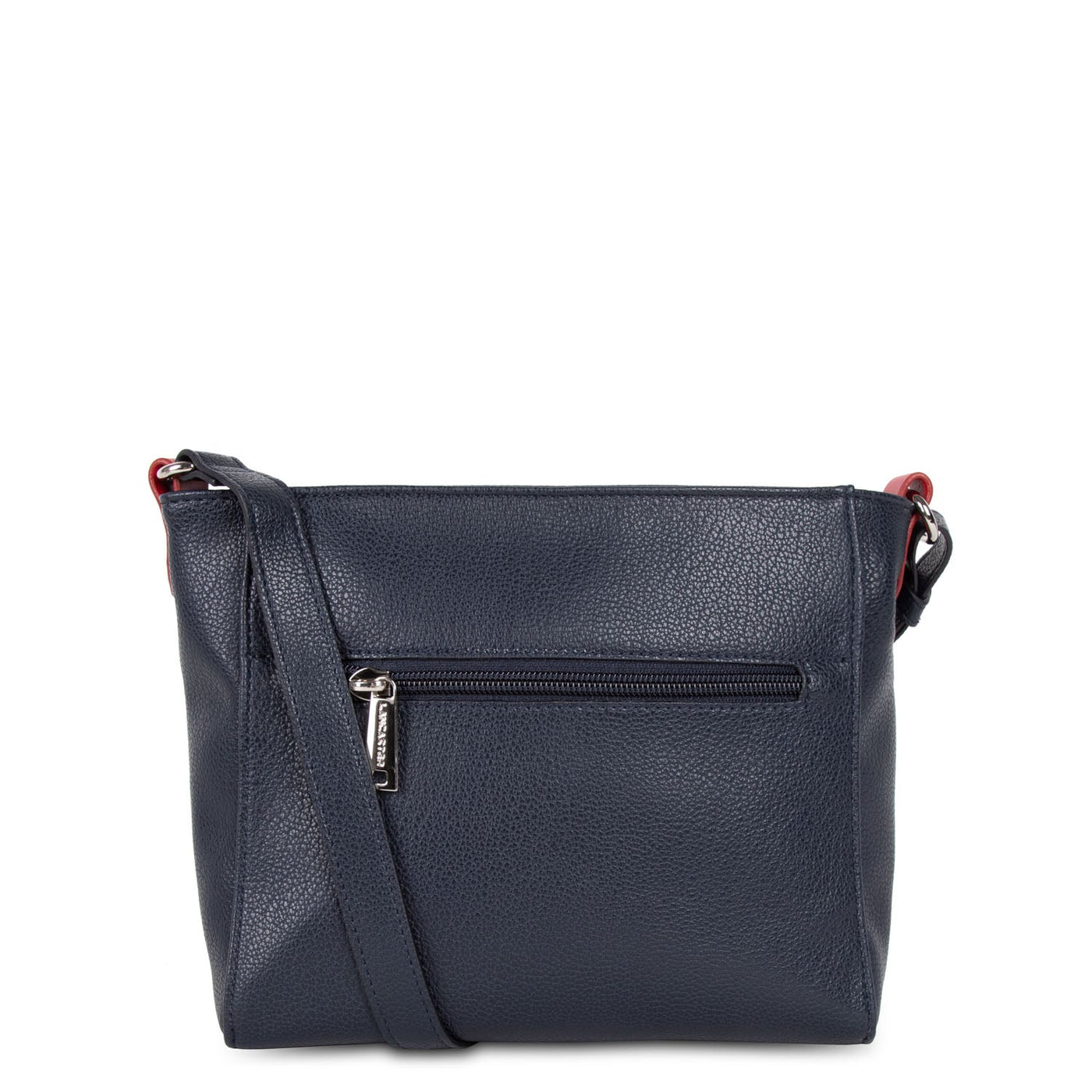 crossbody bag - maya #couleur_bleu-fonc-ecru-rouge