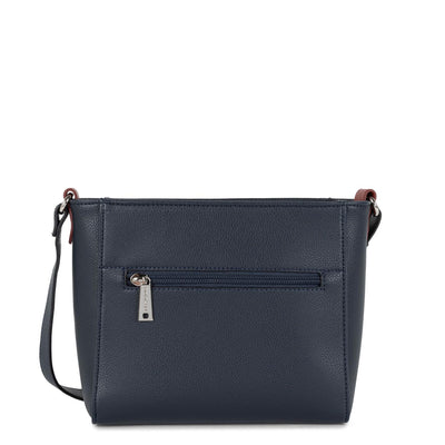 crossbody bag - maya #couleur_bleu-fonc-gris-chaud-carmin