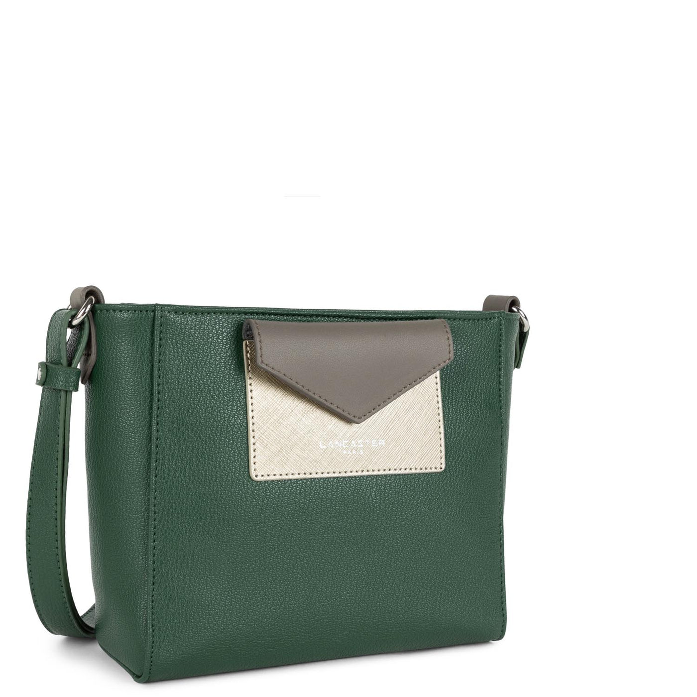 crossbody bag - maya #couleur_vert-fort-fusil-gris