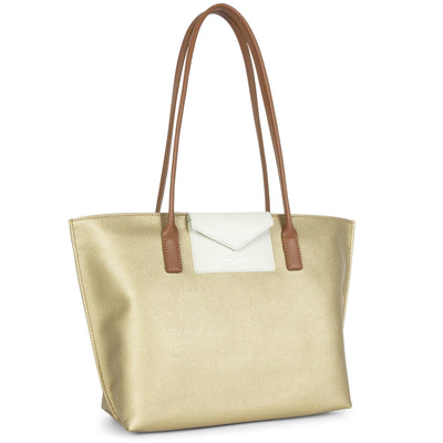 m tote bag - maya #couleur_or-mat-beige-camel
