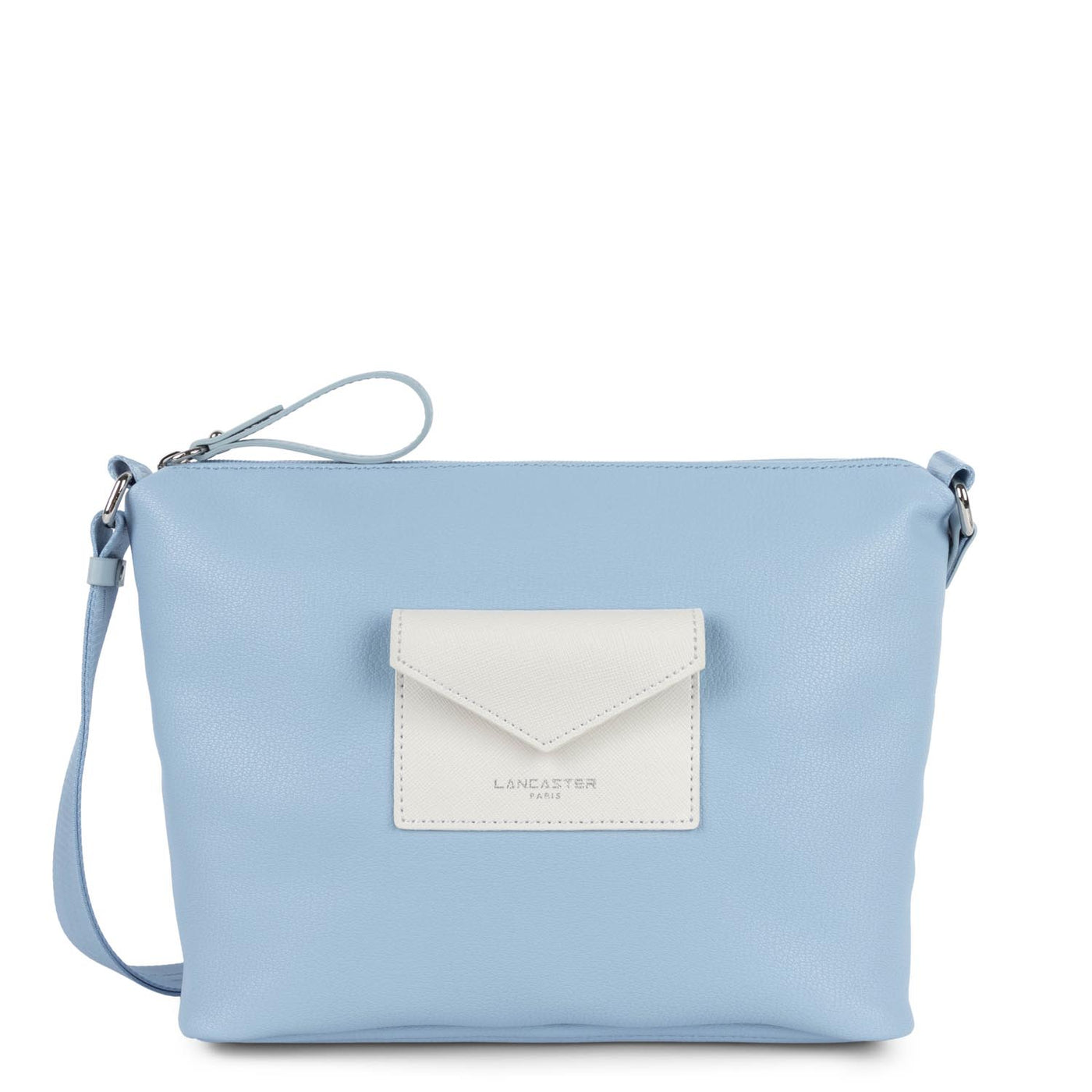 shoulder bag - maya #couleur_bleu-ciel-ivoire-bleu-cendre