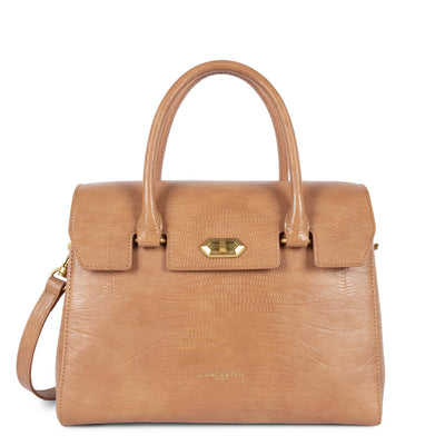 handbag - exotic lézard & croco cn #couleur_camel-lzard