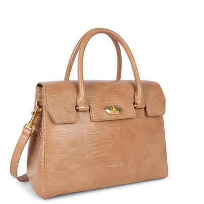 handbag - exotic lézard & croco cn #couleur_camel-lzard