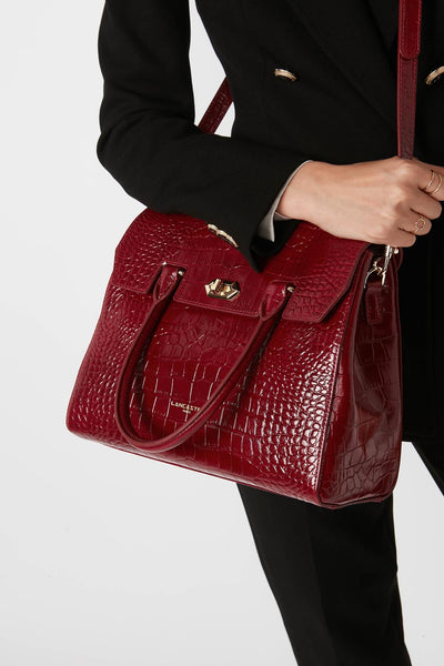 handbag - exotic lézard & croco cn #couleur_carmin