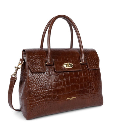 handbag - exotic lézard & croco cn #couleur_chataigne