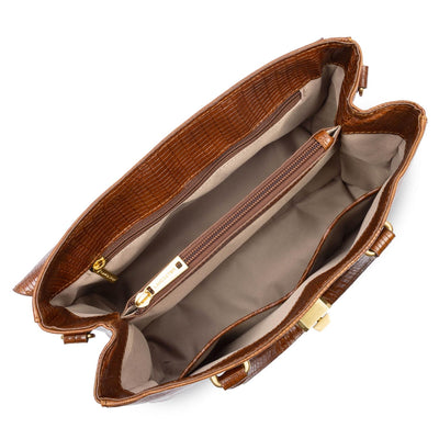 handbag - exotic lézard & croco cn #couleur_cognac-lzard