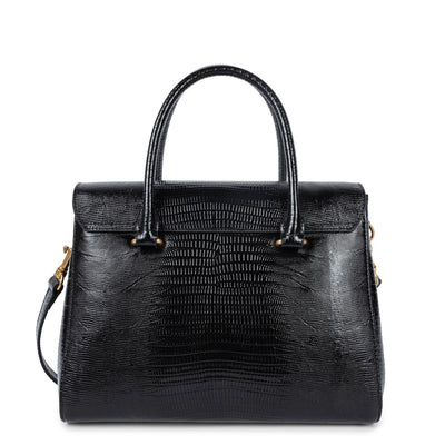handbag - exotic lézard & croco cn #couleur_noir-lzard