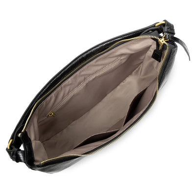 large hobo bag - exotic lézard & croco cn #couleur_noir-lzard